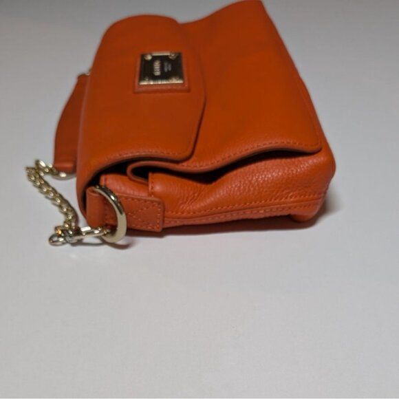 DKNY Soft Leather Bag Orange Chain Strap Crossbody/Shoulder Purse - Picture 11 of 15